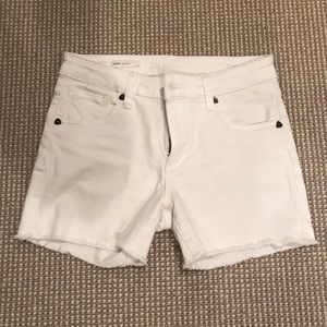 KUT white denim shorts
